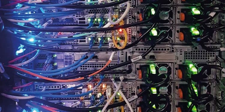 Network server rack.